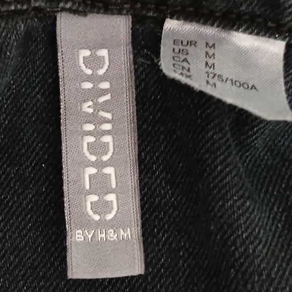 Divided H&M Black Denim Black Snap Fitted Western Shirt/Chore-Jacket Sz M - Picture 4 of 14